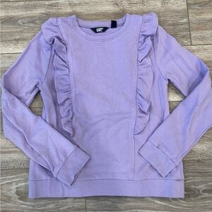 Lands End Lavender Ruffle Long-Sleeve Sweatshirt